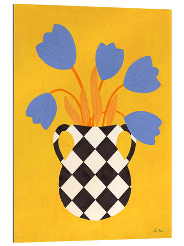 Gallery print Checkered vase with tulips