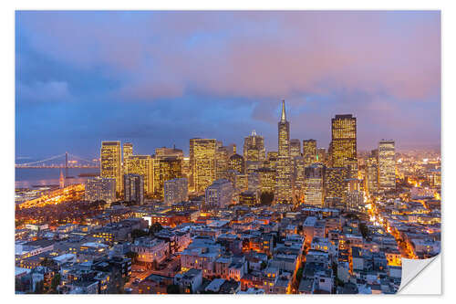 Selvklebende plakat San Francisco Skyline