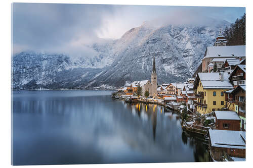 Acrylic print Hallstatt in winter