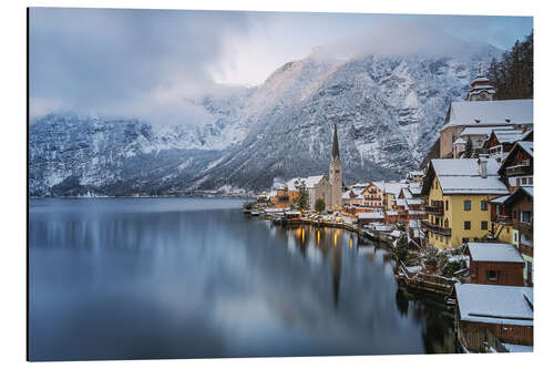 Tableau en aluminium Hallstatt in winter