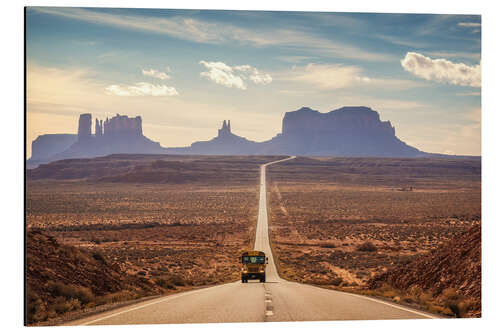 Alumiinitaulu Forrest Gump Road - Monument Valley, USA