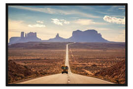 Gerahmter Kunstdruck Forrest Gump Road - Monument Valley, USA