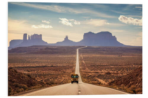 Hartschaumbild Forrest Gump Road - Monument Valley, USA