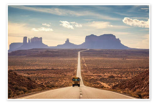 Poster Forrest Gump Road - Monument Valley, USA