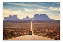 Wall print  Forrest Gump Road - Monument Valley, USA - Martin Podt