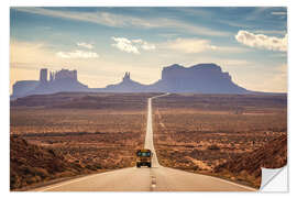 Selvklebende plakat Forrest Gump Road - Monument Valley, USA