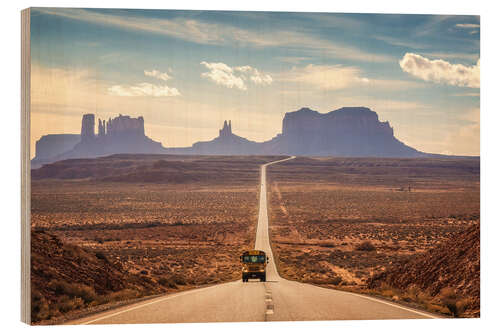 Wood print Forrest Gump Road - Monument Valley, USA