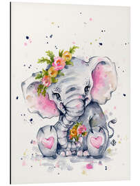 Tableau en aluminium Cute baby elephant