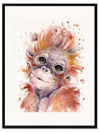 Impresión de arte enmarcada Baby Orangutan