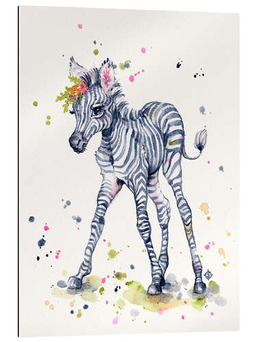 Gallery print Sweet Zebra With Flowers