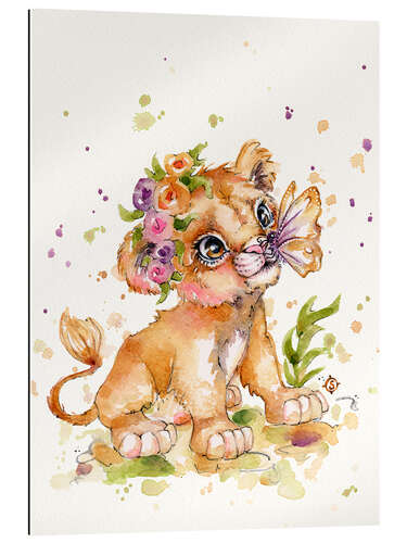 Galleriprint Cute Lion With Flowers