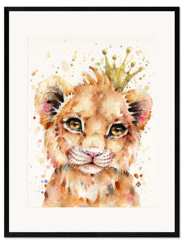 Framed art print Small Lion With Crown