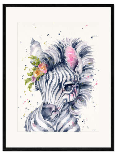 Kehystetty taidepainatus Little Zebra Girl