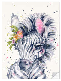 Sticker mural Little Zebra Girl