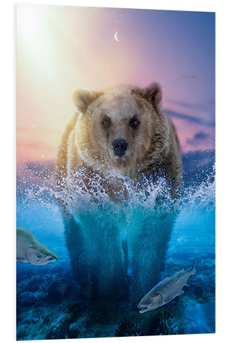 Quadro em PVC Bear Fishing for Salmon