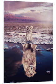 Magnettafel Babylöwe und sein erwachsenes Spiegelbild