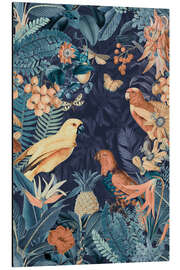 Magnettafel Tropischer Dschungel mit Papageien