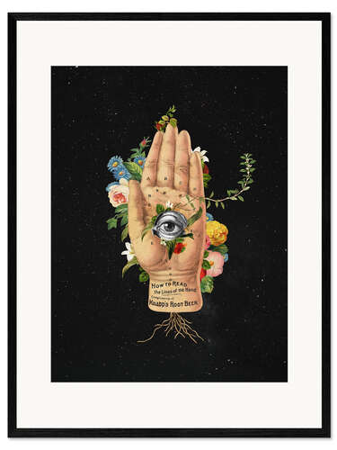 Plakat artystyczny premium w ramie Floral Palmistry