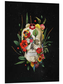 Foam board print Floral Skull