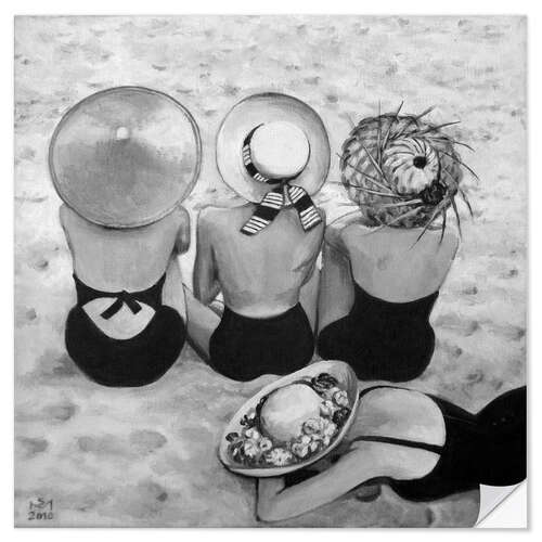 Självhäftande poster Four Sun Hats