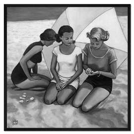 Gerahmter Kunstdruck Sonnenschirm