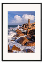 Gerahmter Kunstdruck Leuchtturm von Ploumanach