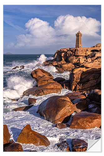 Selvklebende plakat Ploumanach Lighthouse