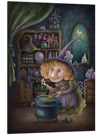 Magnettafel Liebe Hexe mit Zauberkessel