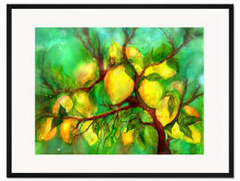 Gerahmter Kunstdruck Wilder Zitronenbaum im Sonnenlicht
