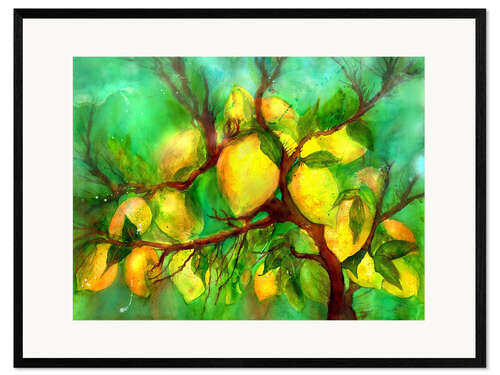 Kehystetty taidepainatus Wild lemon tree in the sunlight