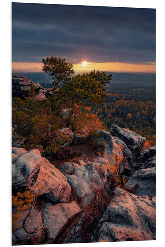 Quadro em PVC Sunset in Saxon Switzerland