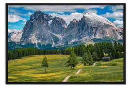 Gerahmter Kunstdruck Seiser Alm