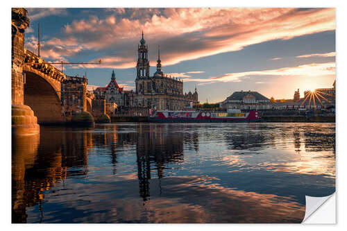 Naklejka na ścianę Elbe Bank Dresden