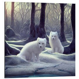 Tableau en aluminium White Foxes