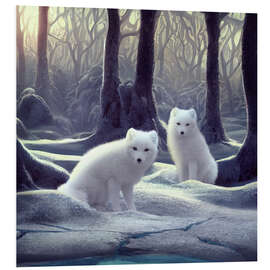 Foam board print White Foxes