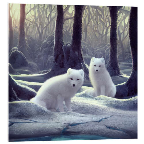 Galleritryck White Foxes