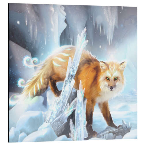 Aluminium print Ice Fox