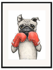 Gerahmter Kunstdruck Boxer Mops