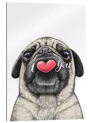 Gallery print Pug loves you