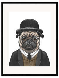 Impressão artística com moldura Sir Pug