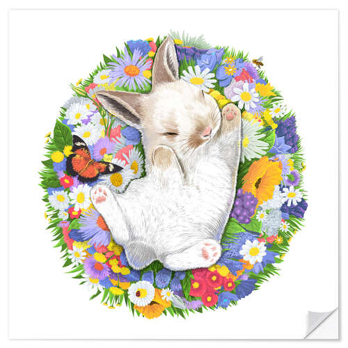 Sticker mural Sleeping Baby Rabbit