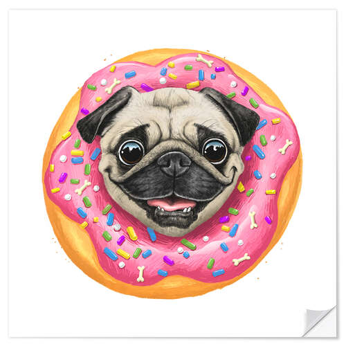 Wall sticker Donut Pug