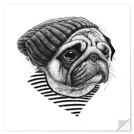 Wall sticker Sailor Pug