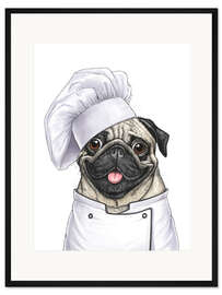Gerahmter Kunstdruck Koch Mops