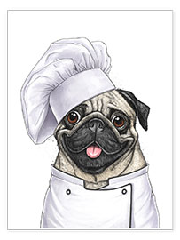 Wall print  Pug Chef - Nikita Korenkov