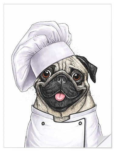 Naklejka na ścianę Pug Chef