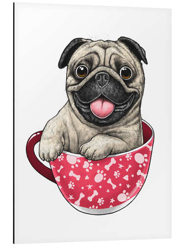 Aluminiumtavla Coffee Pug