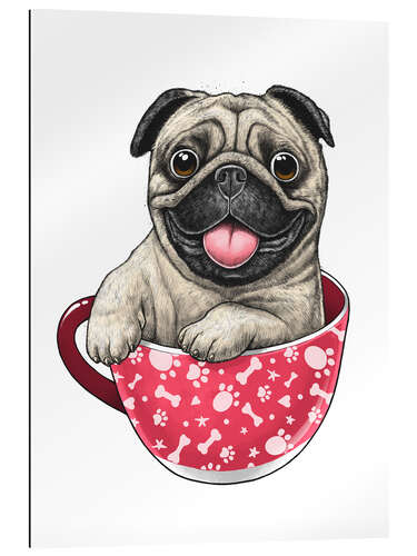 Quadro em plexi-alumínio Coffee Pug