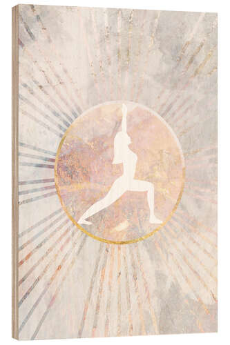 Wood print Sun Yoga I