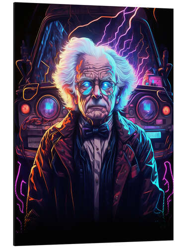 Aluminium print Back in Time Professor